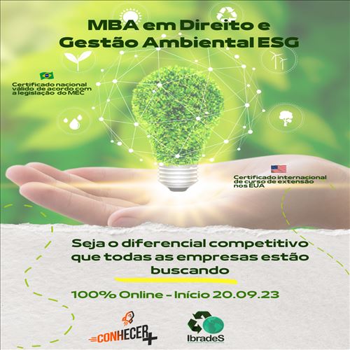 MBA EM DIREITO, SUSTENTABILIDADE E GESTÃO AMBIENTAL ESG